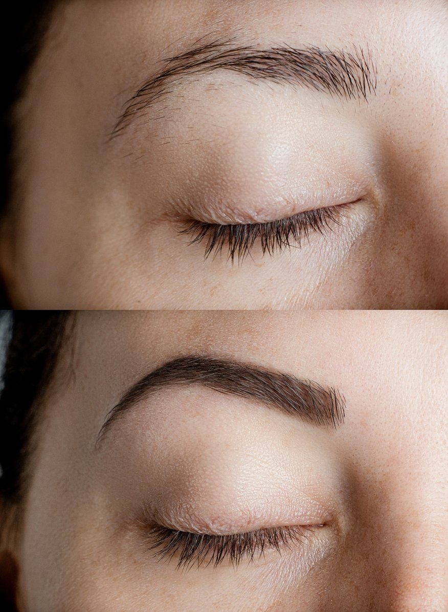 Permanent makeup eyebrow services before and after service in Wilmington NC